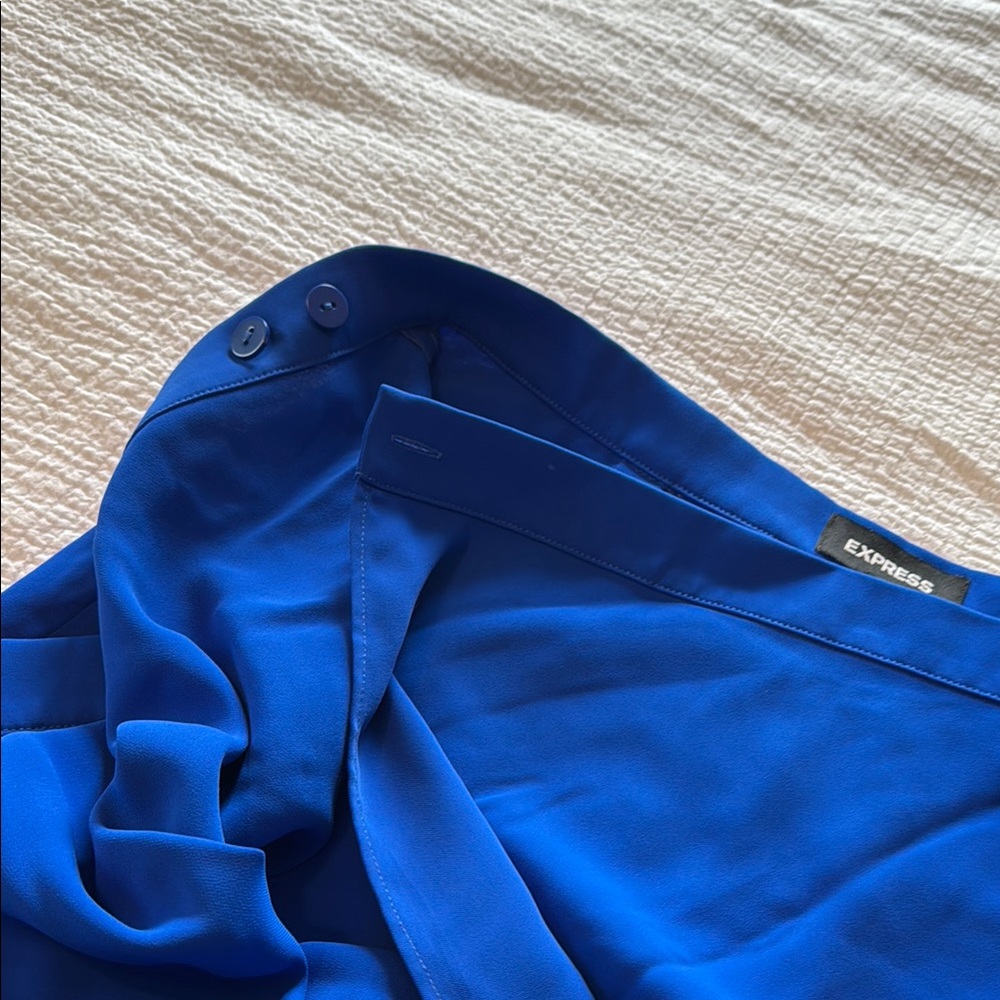 Express Blue Ruffled Wrap Skirt - Picture 7 of 8